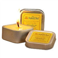 The Naked Bee Candle - square tin candle, the honey bee store