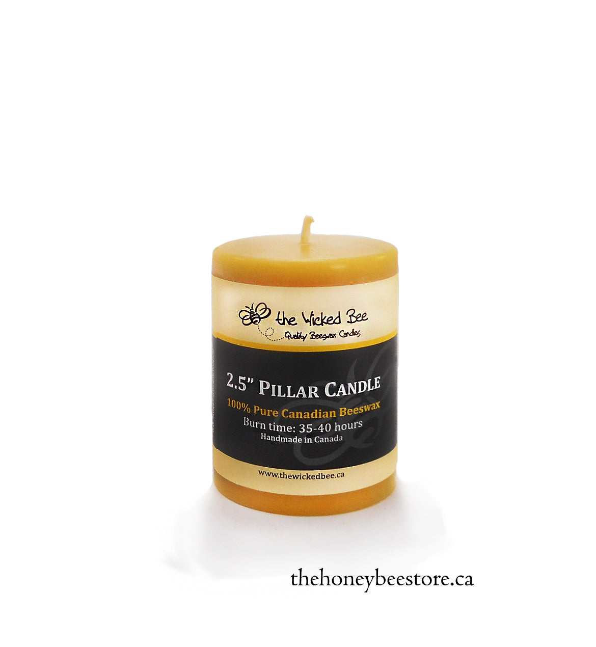 WB beeswax pillar candle 2.5"