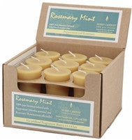 BEESWAX VOTIVE - ROSEMARY MINT, 18 pcs BOX