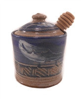 Ceramic Honey Pot - Blue