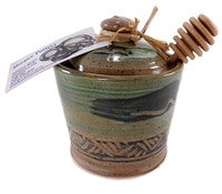 Ceramic Honey Pot - Green